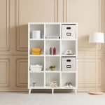 H6851 삼나무 확장형 책장 다리형 1color