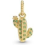 판도라 14k Gold Plated Sparkling Desert Cactus 펜던트 361687C01