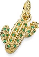 판도라 14k Gold Plated Sparkling Desert Cactus 펜던트 361687C01 - 이미지 3
