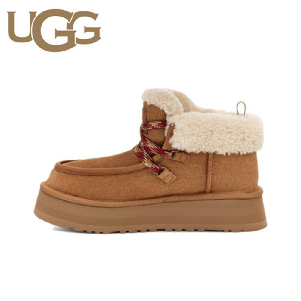 UGG 어그 부츠 펀카라 캐빈 커프 겨울 양털 여성 체스트넛 1143954-CHE